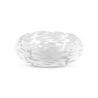 photo Alessi-Barknest Round basket in colored steel and resin, white 1